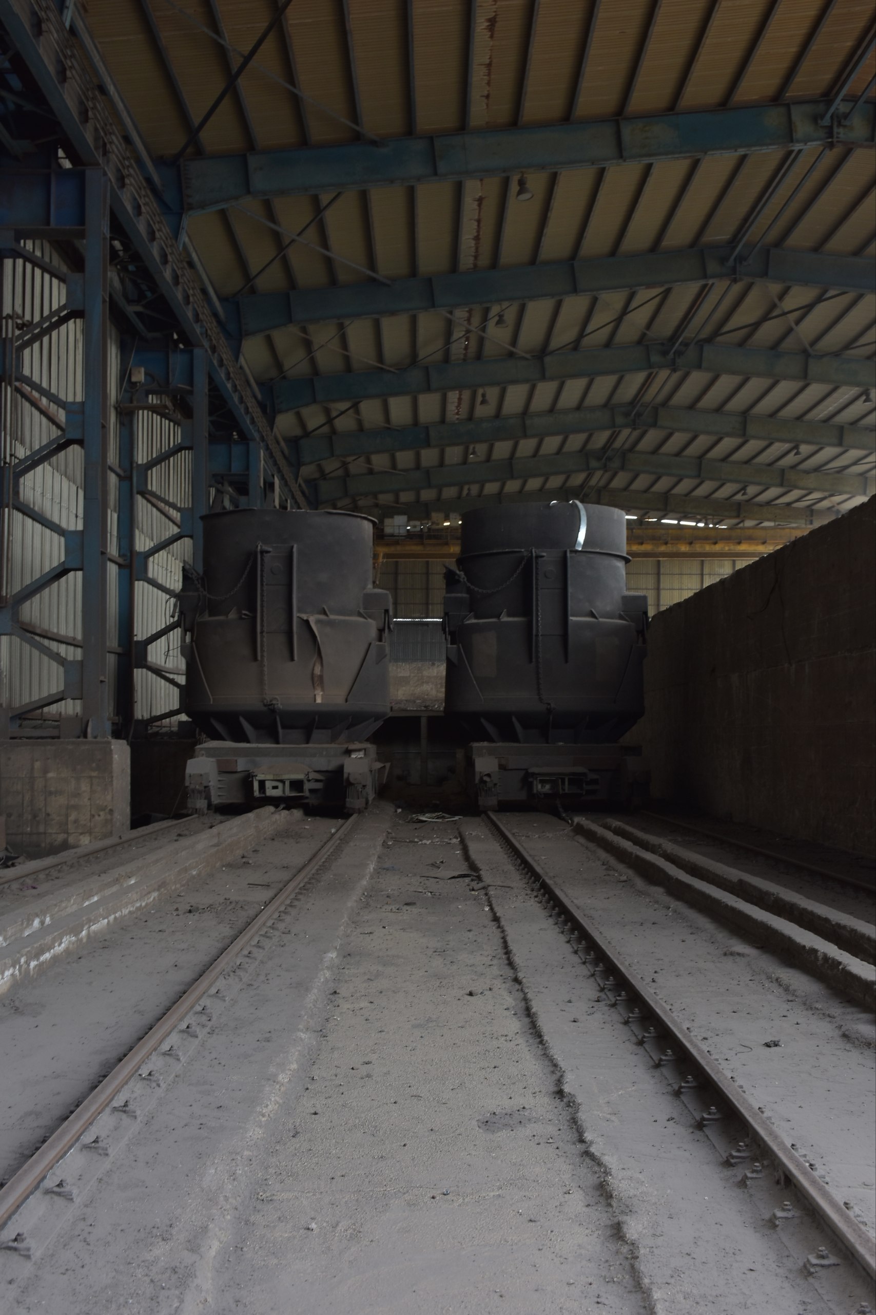 Logistics center with trucks and containers